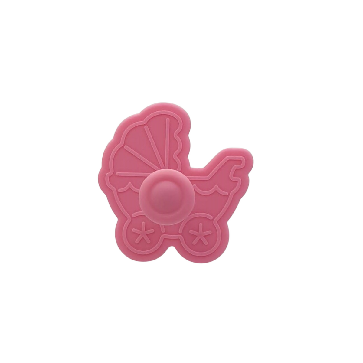 Pram Plastic Embossed 5cm Cookie Cutter &amp; Stamp