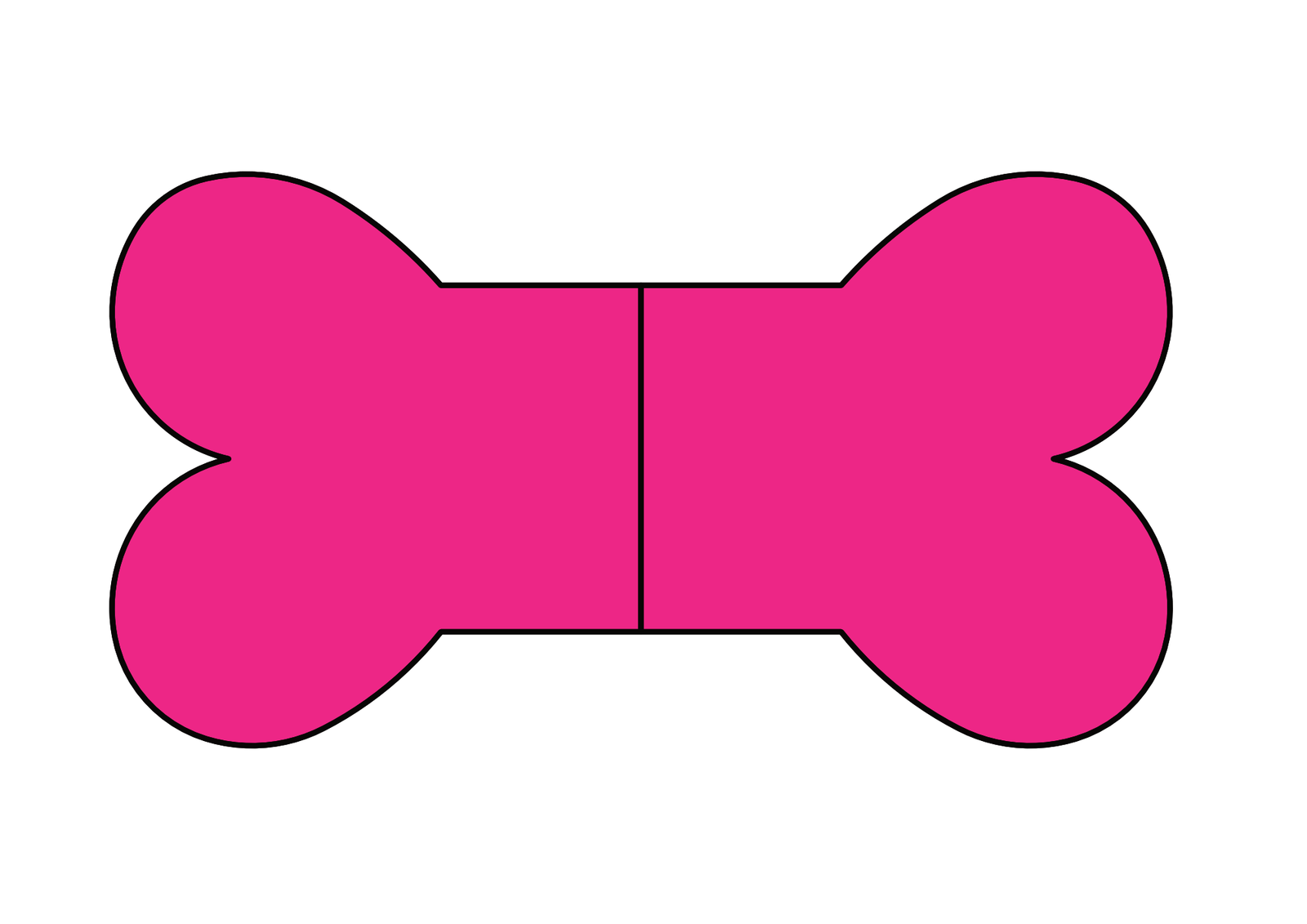 PRINT AT HOME - Dog Bone Cookie Cake Template 14" Wide