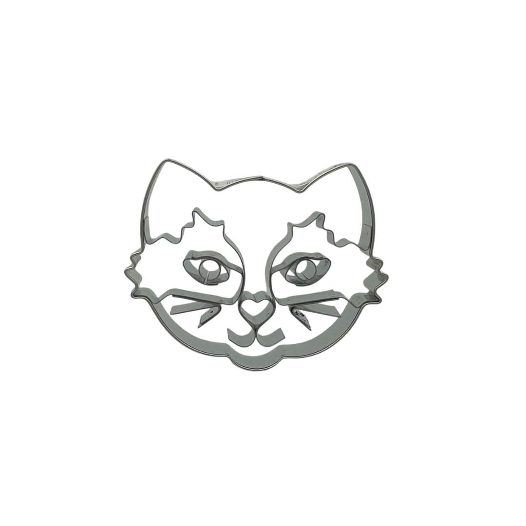 Cat Face 6cm Cookie Cutter with Internal Details