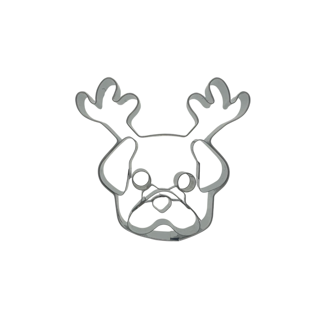 Christmas Pug Face 10cm Cookie Cutter