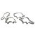 Set of 4 Cookie Cutters including t-rex triceratops brontosaurus and stegosaurus made from stainless steel
