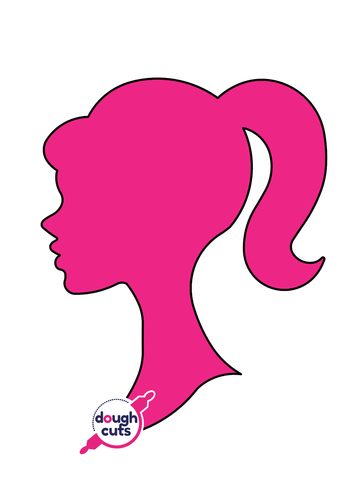 PRINT AT HOME - Doll Head 12&quot; Cookie Cake Template