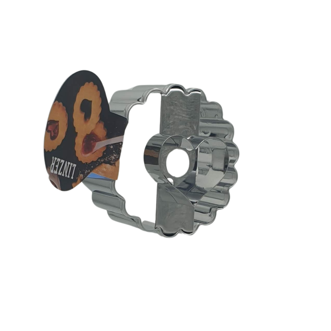 Heart Cutout Linzer Two Way 5cm Cookie Cutter