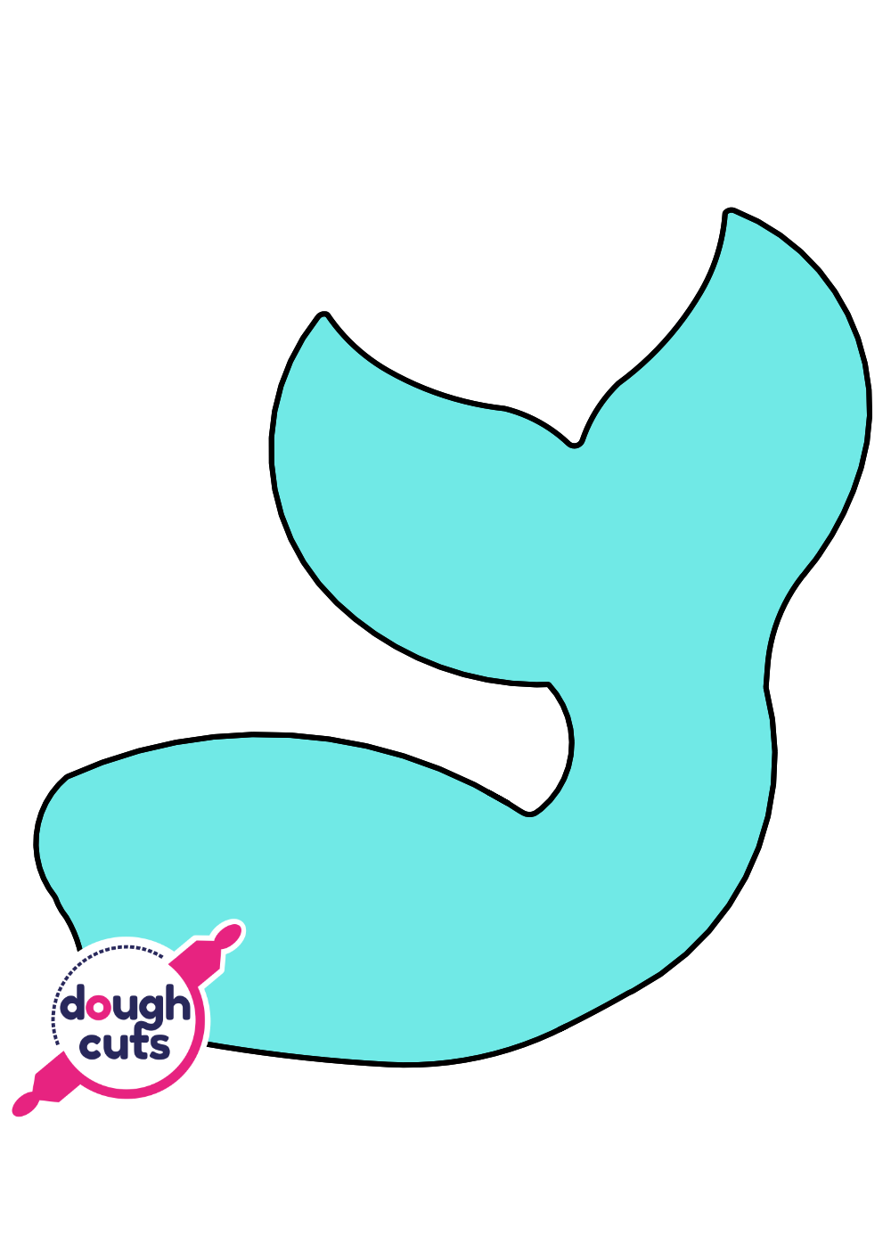 PRINT AT HOME - Mermaid Tail Cookie Cake Template 11&quot; Tall