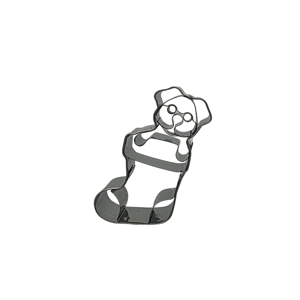 Puppy in Christmas Stocking 6cm Cookie Cutter
