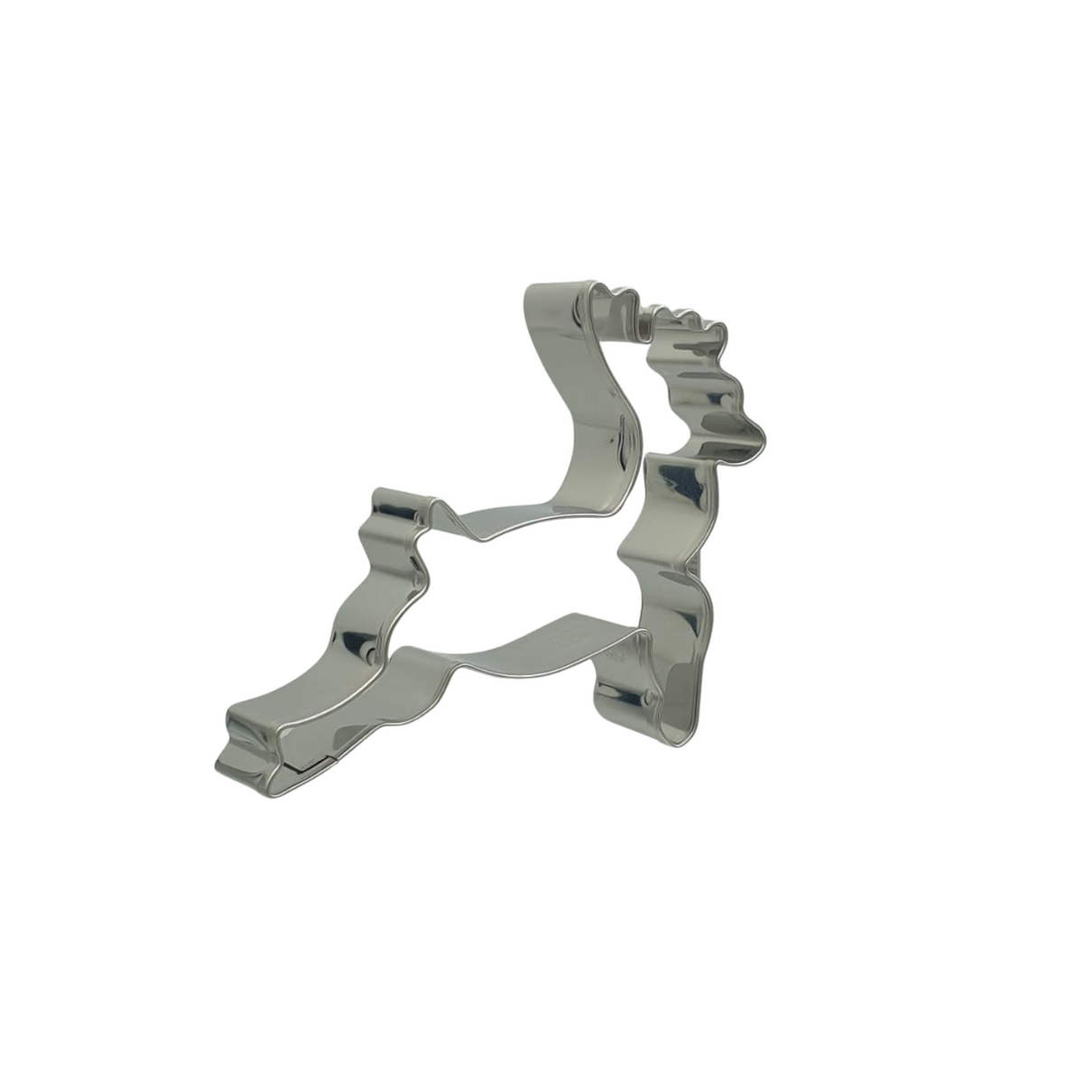 Reindeer Leaping 7cm Cookie Cutter Stainless Steel Side View