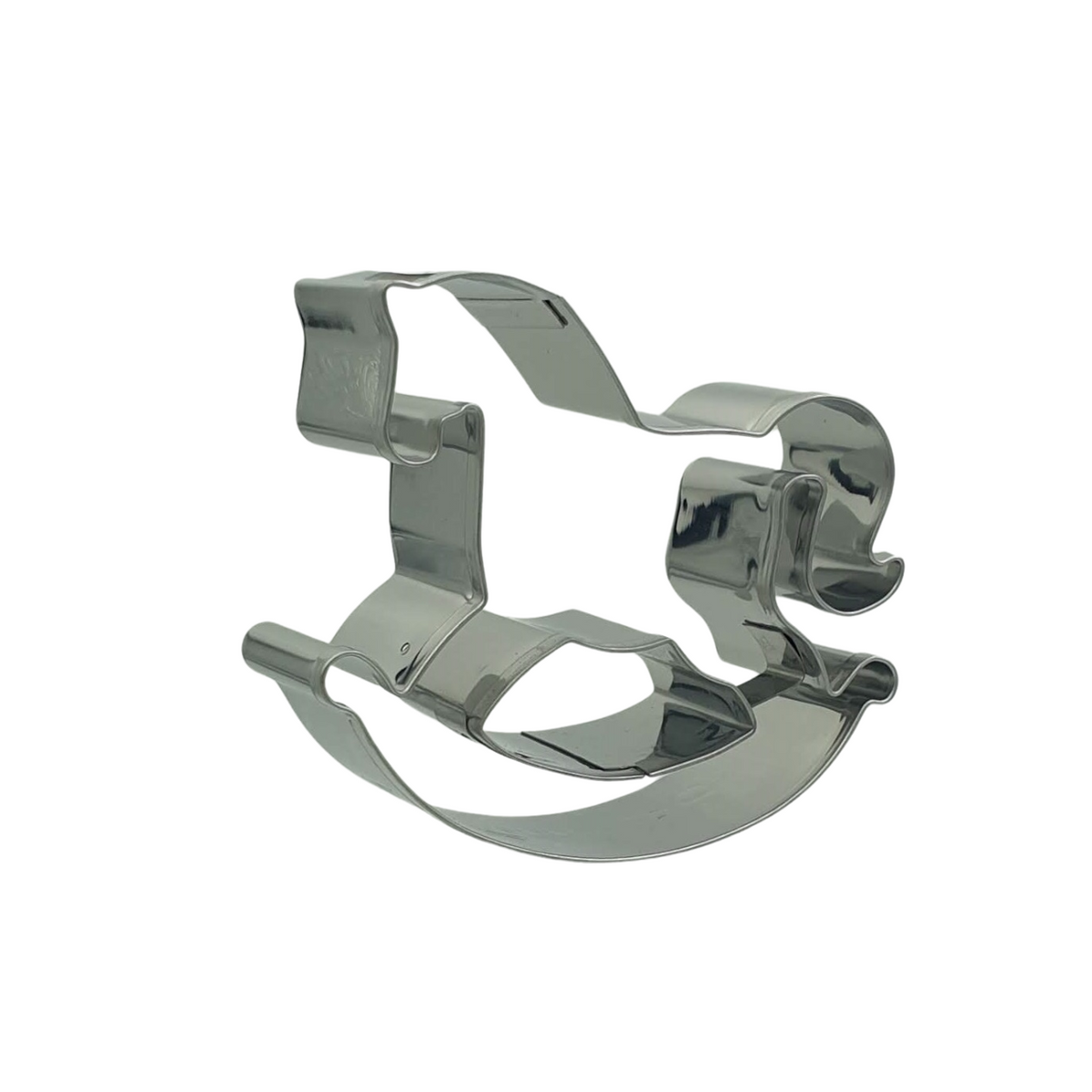Rocking Horse 7cm Cookie Cutter Stainless Steel Side View