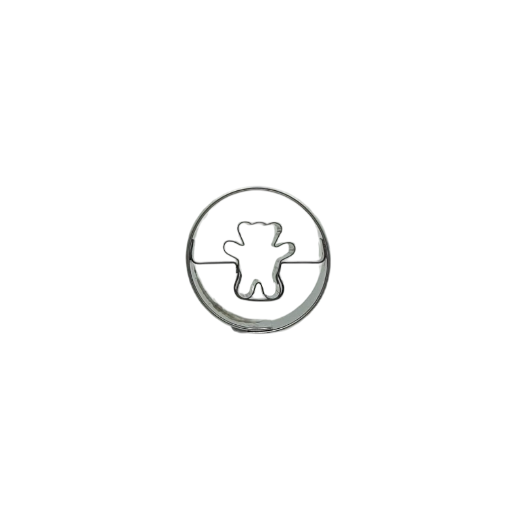 Round 3cm With Teddy Bear Cutout Cookie Cutter