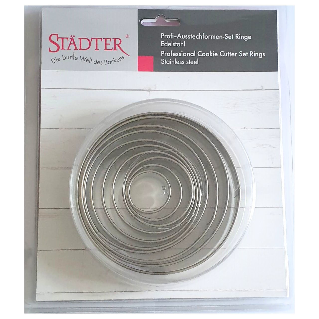 Round Set of 10 Cookie Cutters Stainless Steel 3cm - 12cm