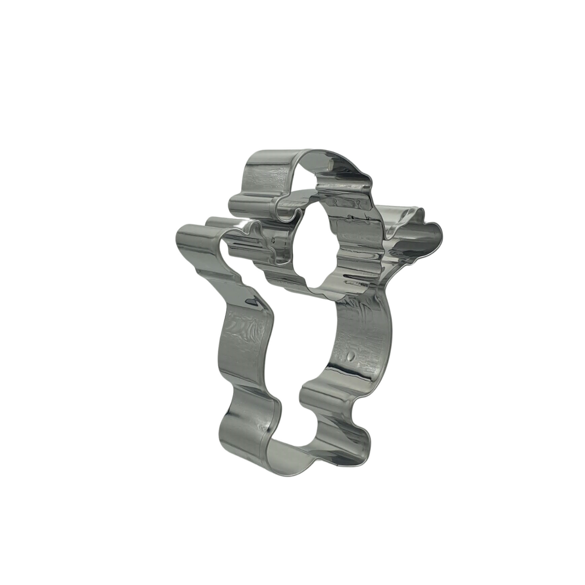 Santa Claus With Internal Detailing 8cm Cookie Cutter Stainless Steel Side View