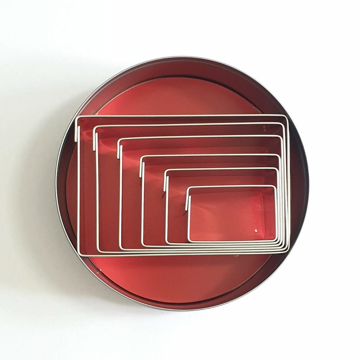 Set of 6 Rectangle Cookie Cutters Stainless Steel