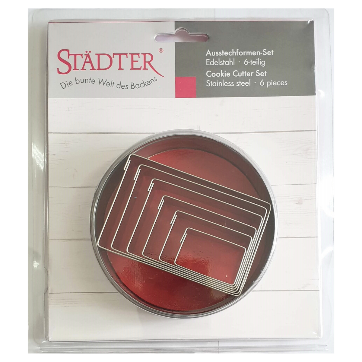 Set of 6 Rectangle Cookie Cutters Stainless Steel