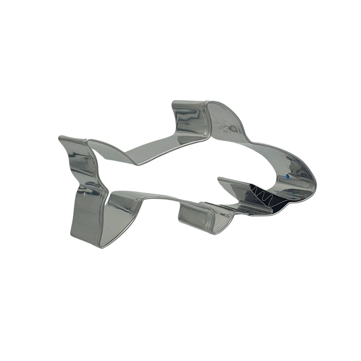 Shark with Teeth Detail 9cm Cookie Cutter Stainless Steel Side View