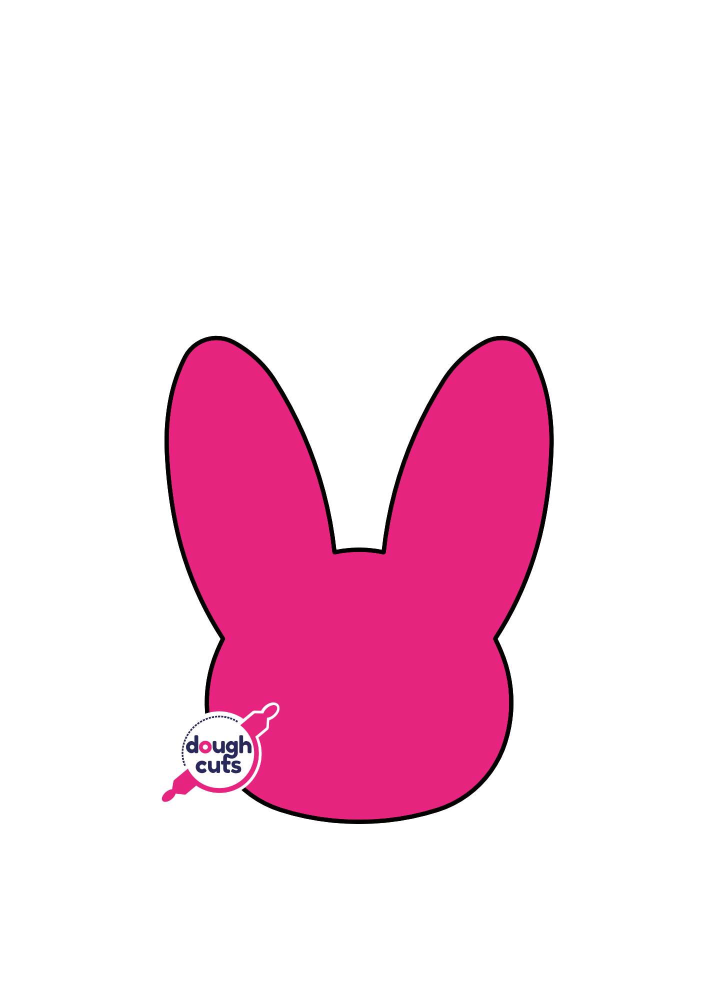 PRINT AT HOME - Small Bunny Face Cookie Cake Template 8" Tall