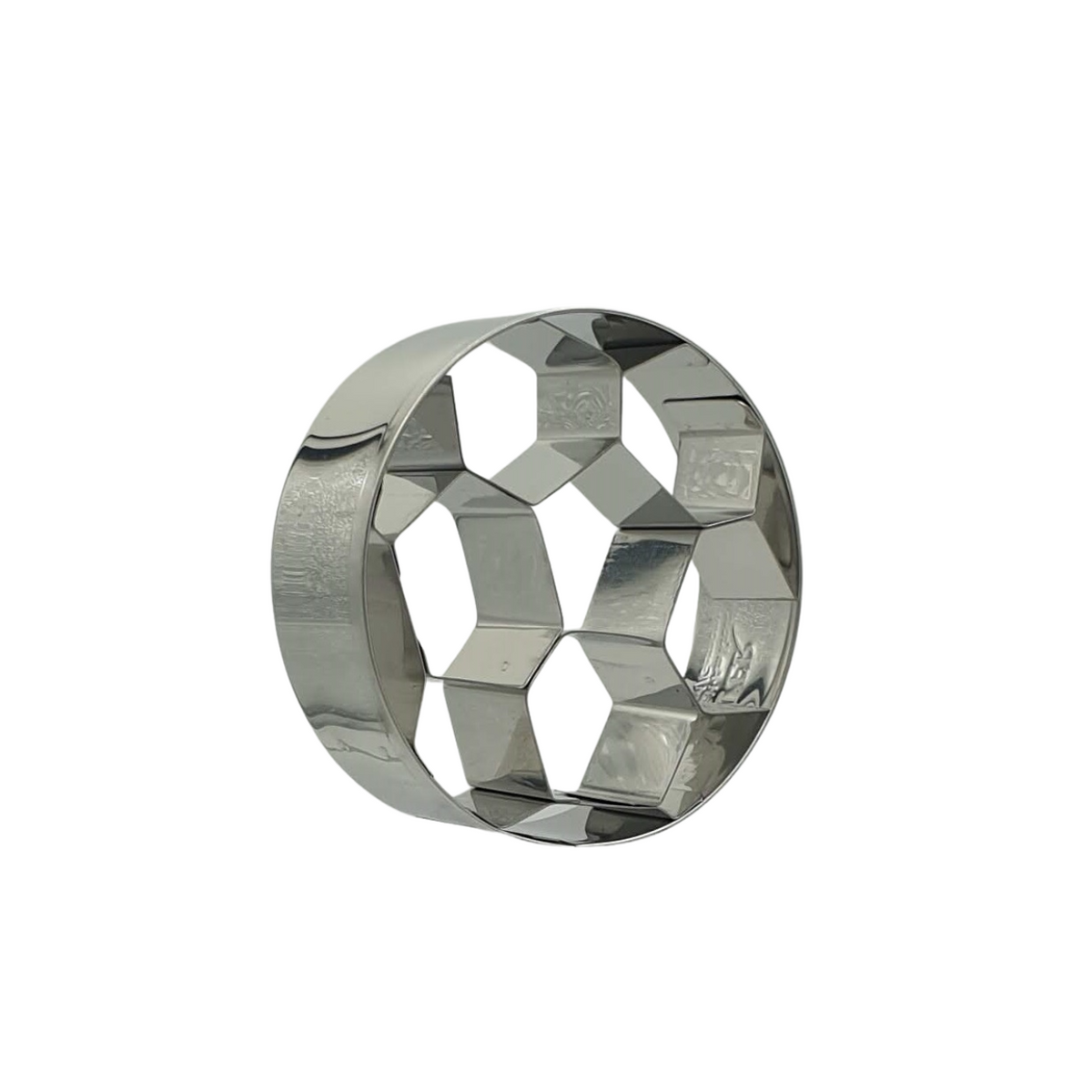 Soccer Ball 6cm Cookie Cutter Stainless Steel Side View