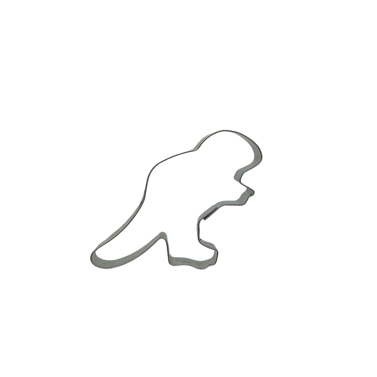 Stainless steel cookie cutter in shape of T-Rex dinosaur