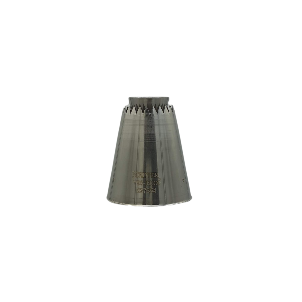 Icing Nozzle With Wreath Opening of 30mm popularly used to pipe meringue wreaths.  Made of stainless steel.