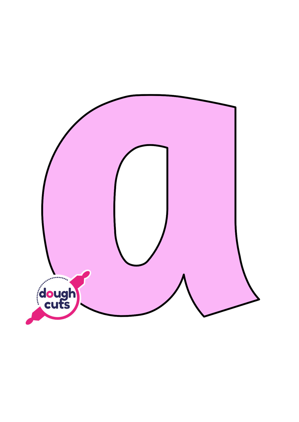 print at home baking stencil for lower case alphabet letter A