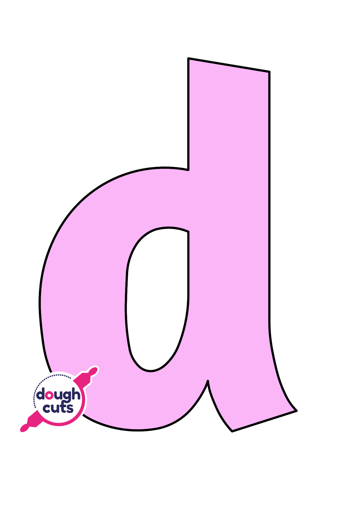 print at home baking stencil for lower case alphabet letter D