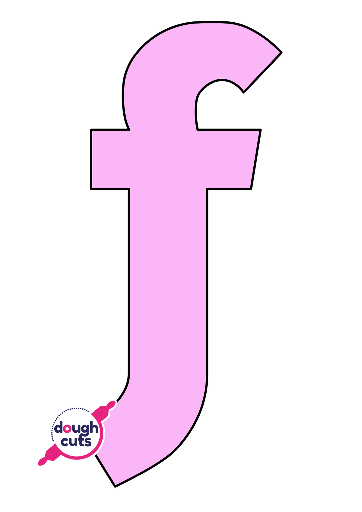 print at home baking stencil for lower case alphabet letter F