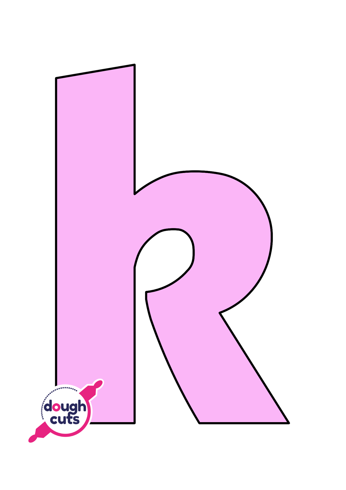 print at home baking stencil for lower case alphabet letter k