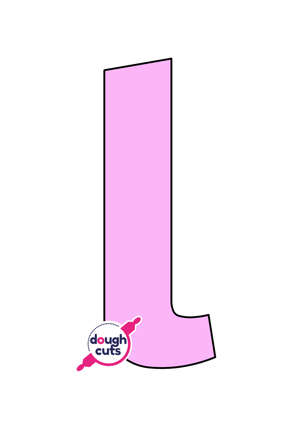 print at home baking stencil for lower case alphabet letter L
