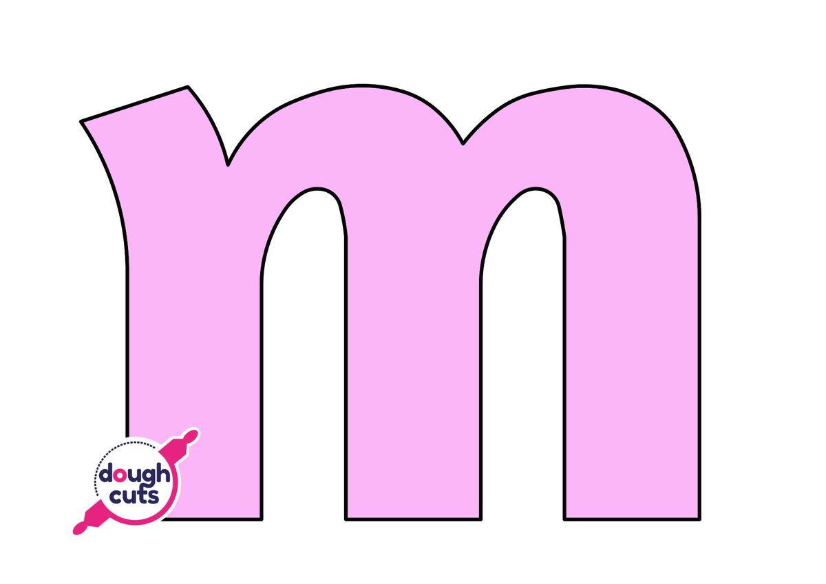 print at home baking stencil for lower case alphabet letter m