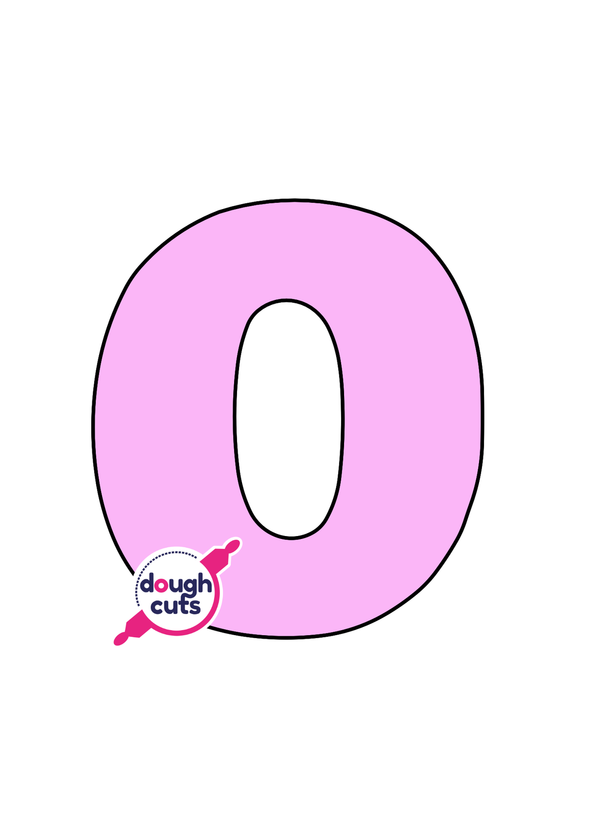 print at home baking stencil for lower case alphabet letter o