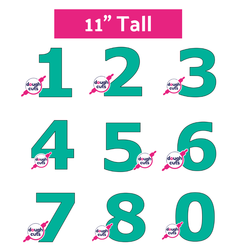 PRINT AT HOME - Set of 9 Number Cookie Cake Templates - 11 inches 28cm