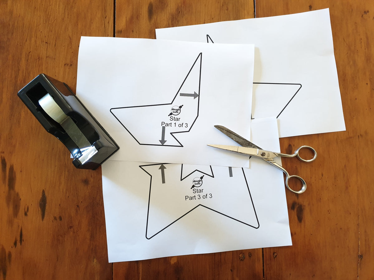 PRINT AT HOME - Star Cookie Cake Template 11&quot; Tall