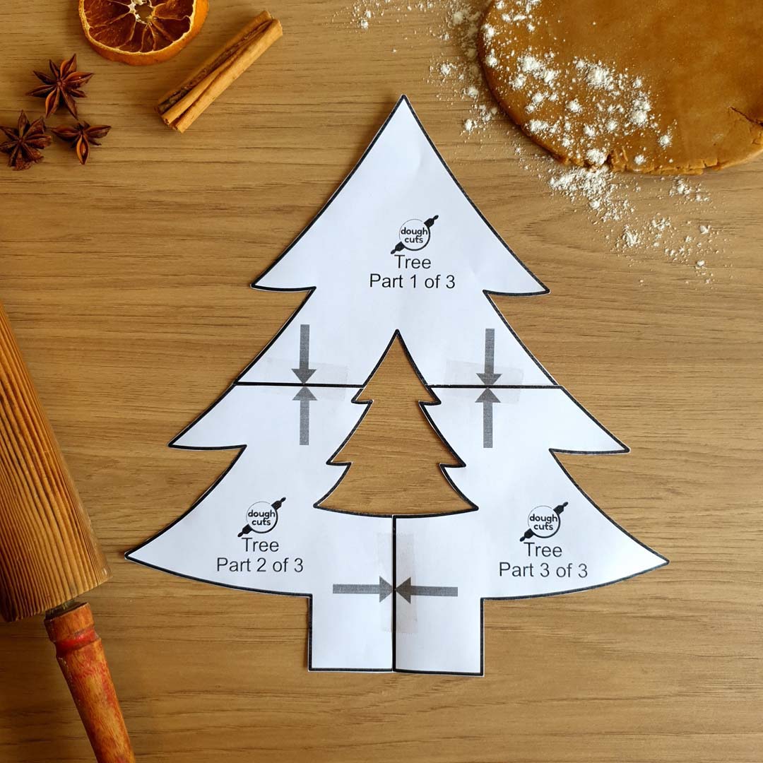 PRINT AT HOME - Tree Cookie Cake Template 11.7&quot; Tall