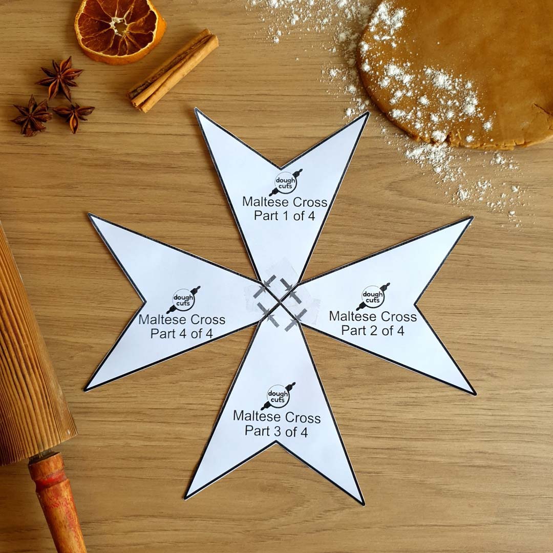 PRINT AT HOME - Maltese Cross Cookie Cake Template 11" Tall