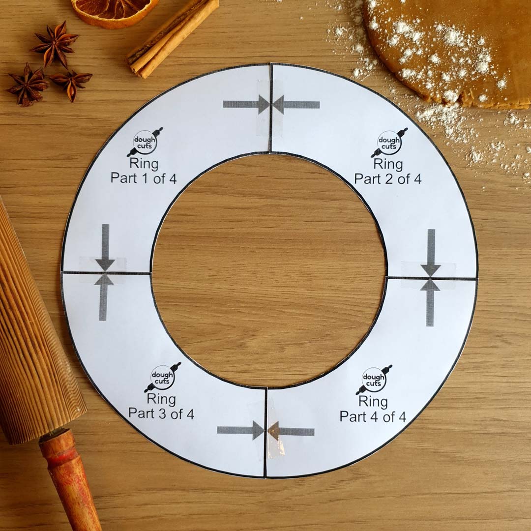 PRINT AT HOME - Ring or Wreath Cookie Cake Template 11&quot; Tall