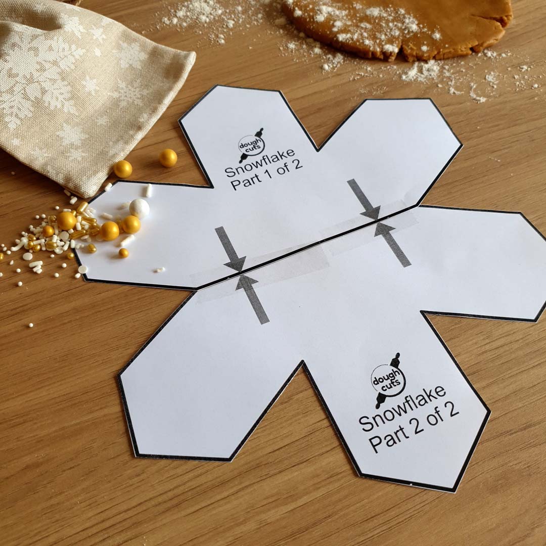 PRINT AT HOME - Snowflake Cookie Cake Template 11&quot; Tall