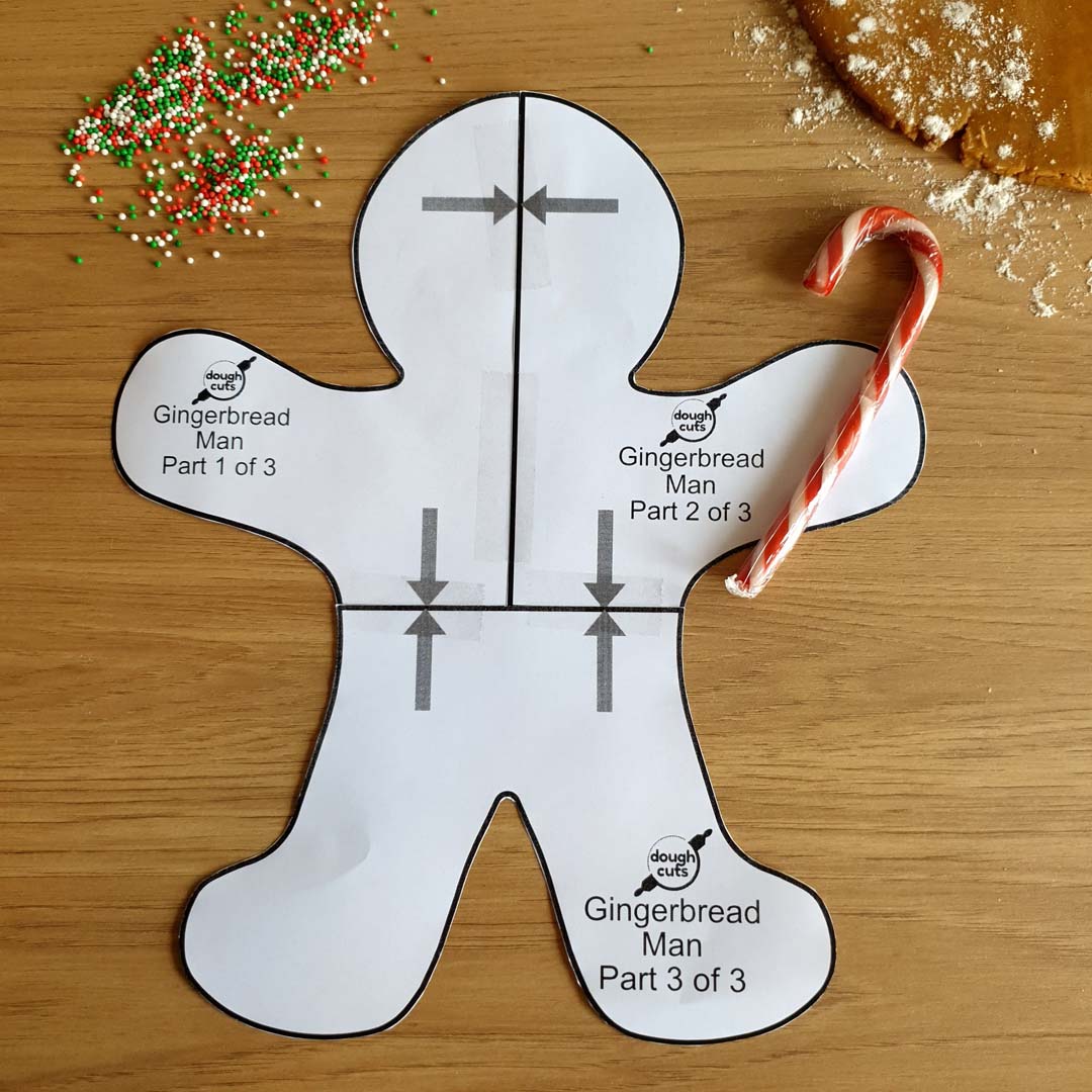 PRINT AT HOME - Gingerbread Man Cookie Cake Template 12" Tall