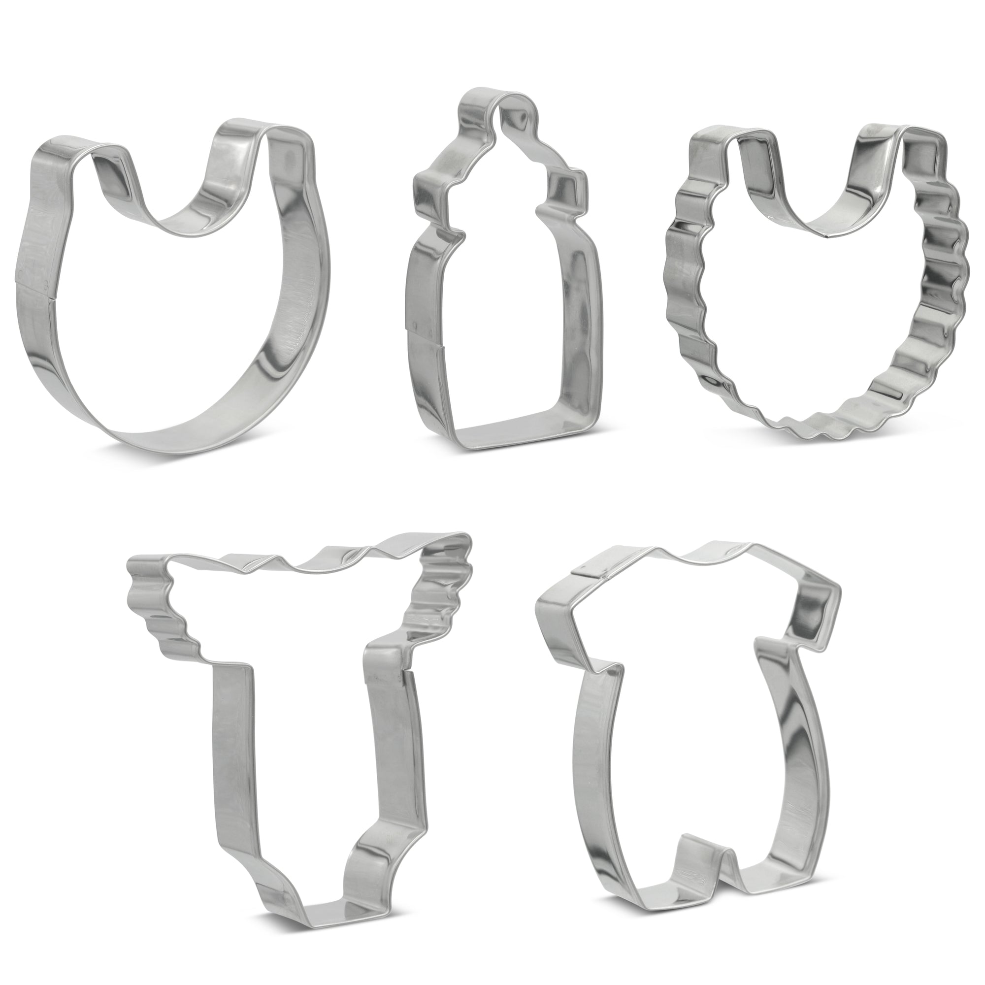 Baby Shower Cookie Cutter Set of 5 - Professional Quality Stainless Steel