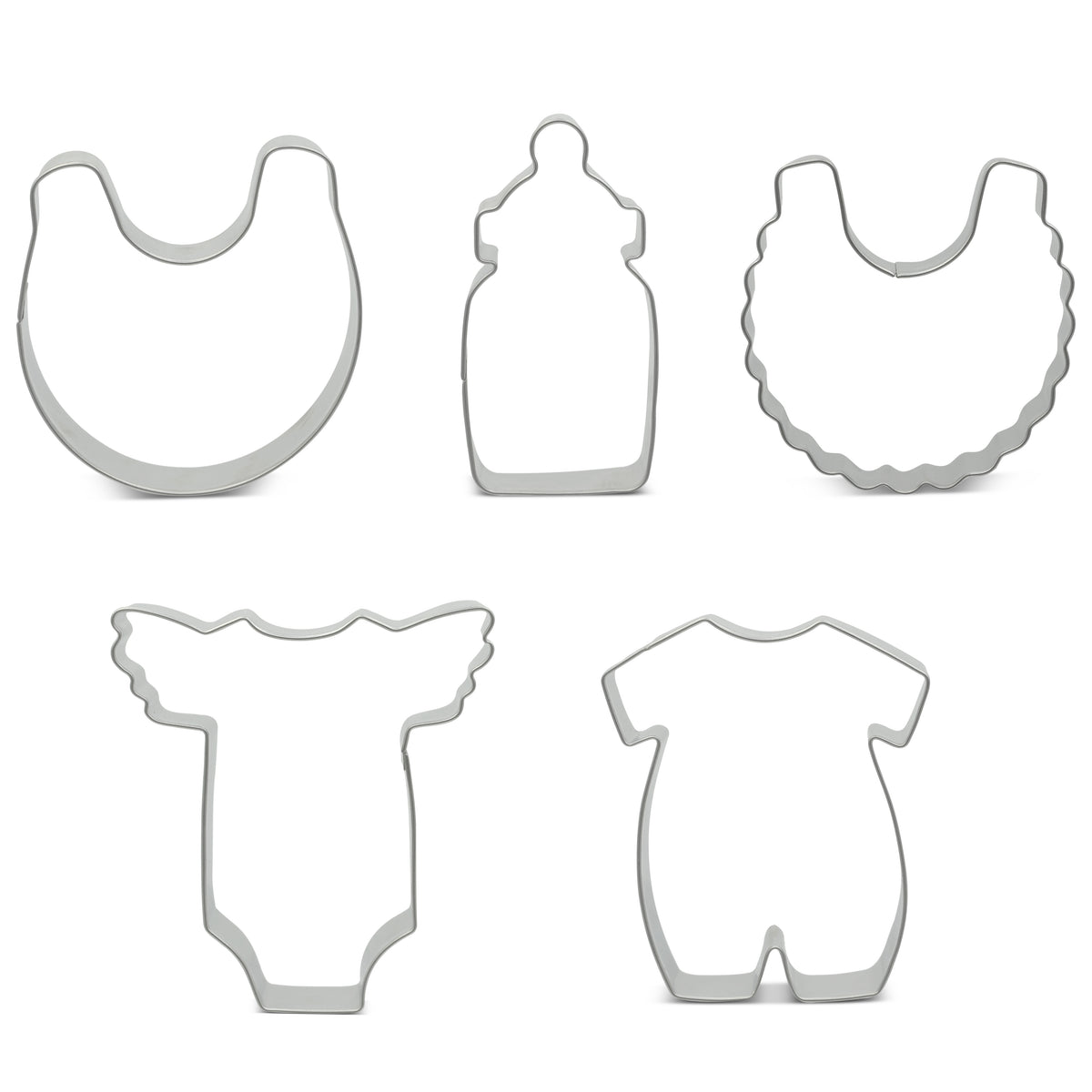 Baby Shower Cookie Cutter Set of 5 - Professional Quality Stainless Steel
