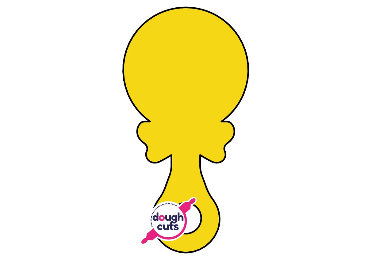 PRINT AT HOME - Baby Rattle 11&quot; Cookie Cake Template