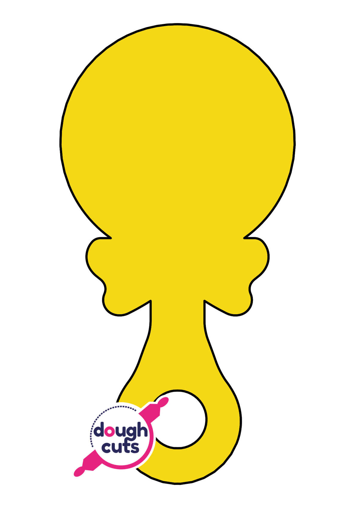 PRINT AT HOME - Baby Rattle 15&quot; Cookie Cake Template