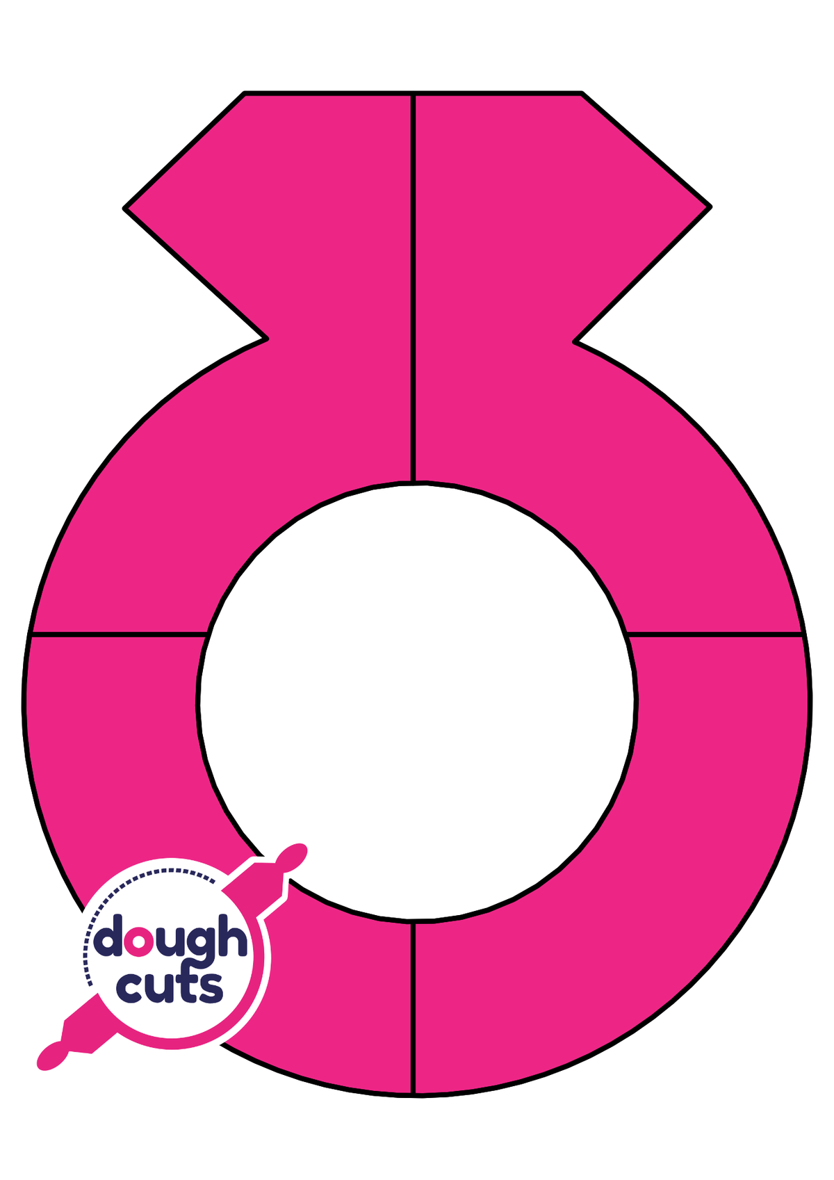 PRINT AT HOME - Engagement Ring Cookie Cake Template 14&quot; Tall