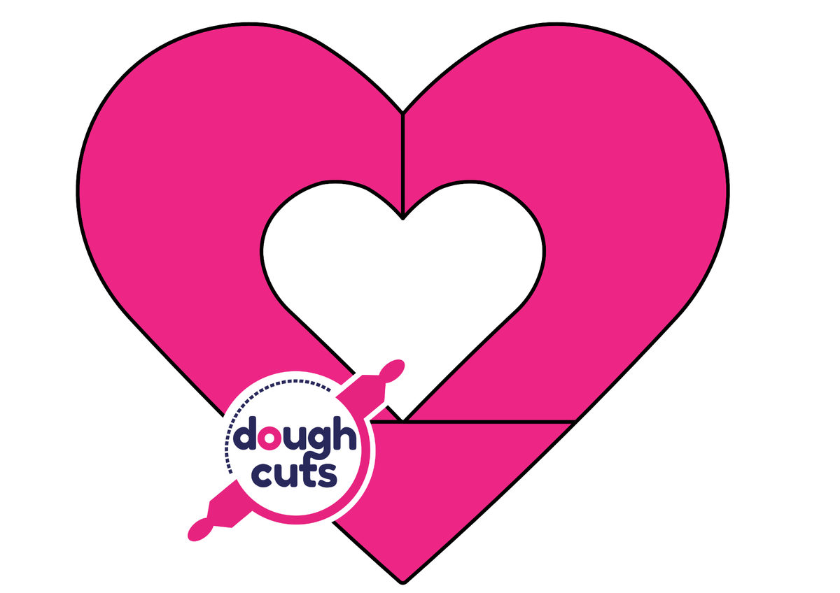 PRINT AT HOME - Heart II Cookie Cake Template 11&quot; Tall