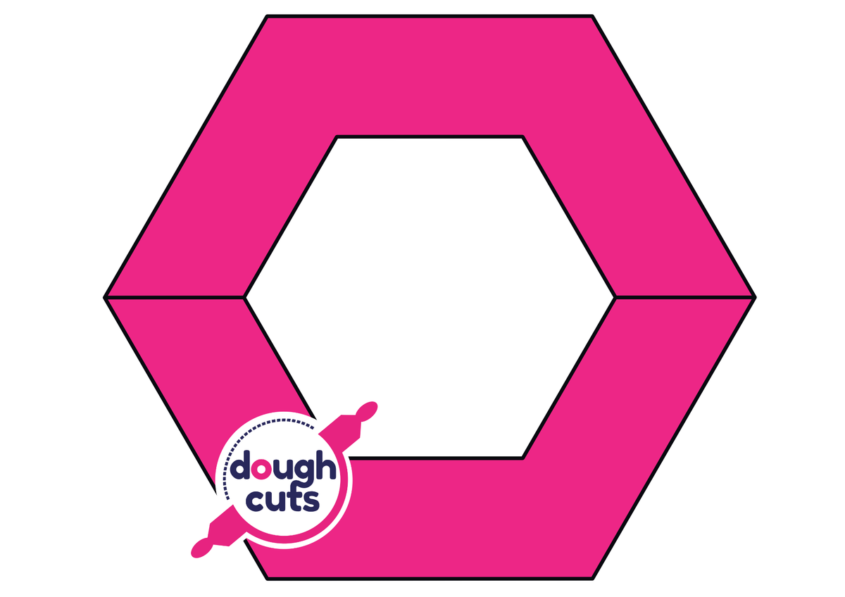 PRINT AT HOME - Hexagon Cookie Cake Template 11&quot; Tall