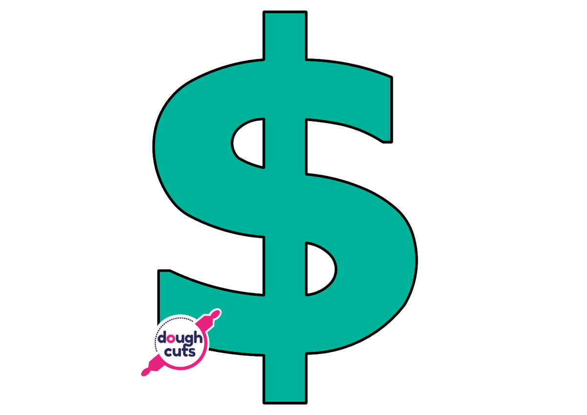 PRINT AT HOME - Dollar $ Sign Cookie Cake Template 11&quot; Tall