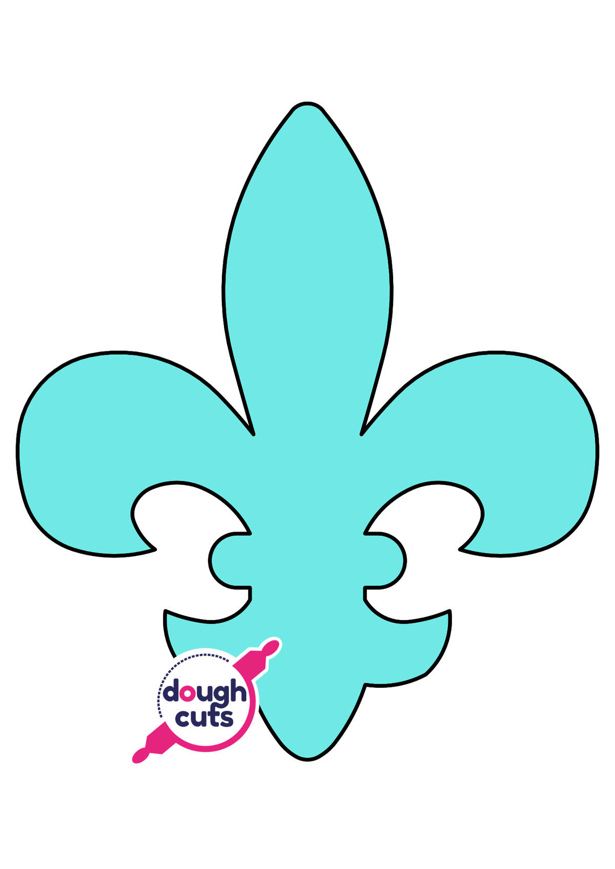 PRINT AT HOME - Fleur De Lis Cookie Cake Template 12.5&quot; Tall