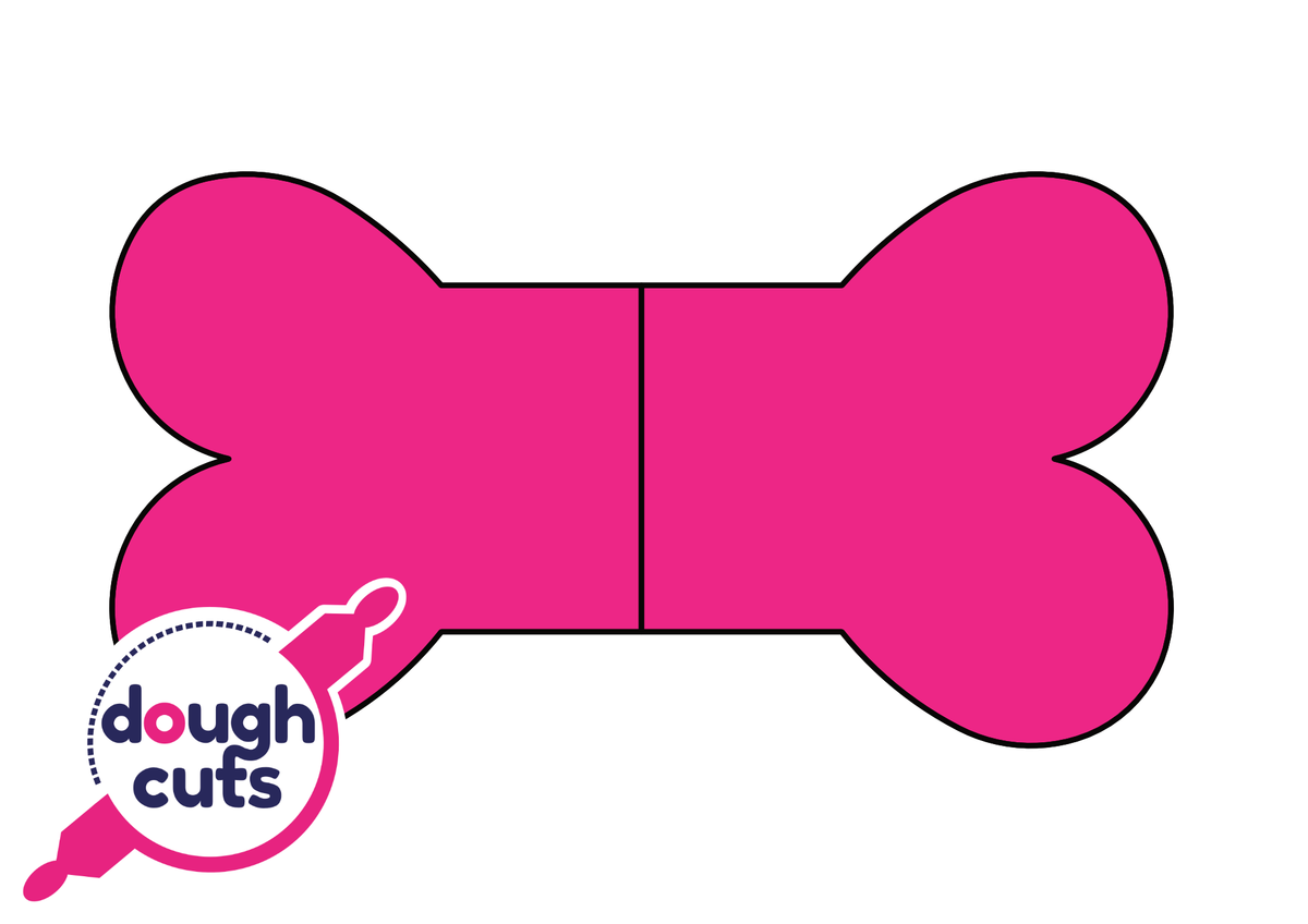 PRINT AT HOME - Dog Bone Cookie Cake Template 14&quot; Wide