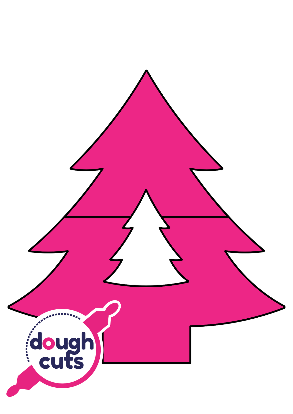 PRINT AT HOME - Tree Cookie Cake Template 11.7&quot; Tall