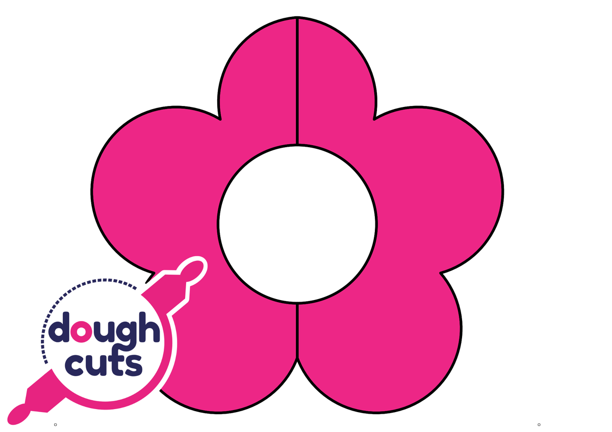 PRINT AT HOME - Flower Cookie Cake Template 11&quot; Tall