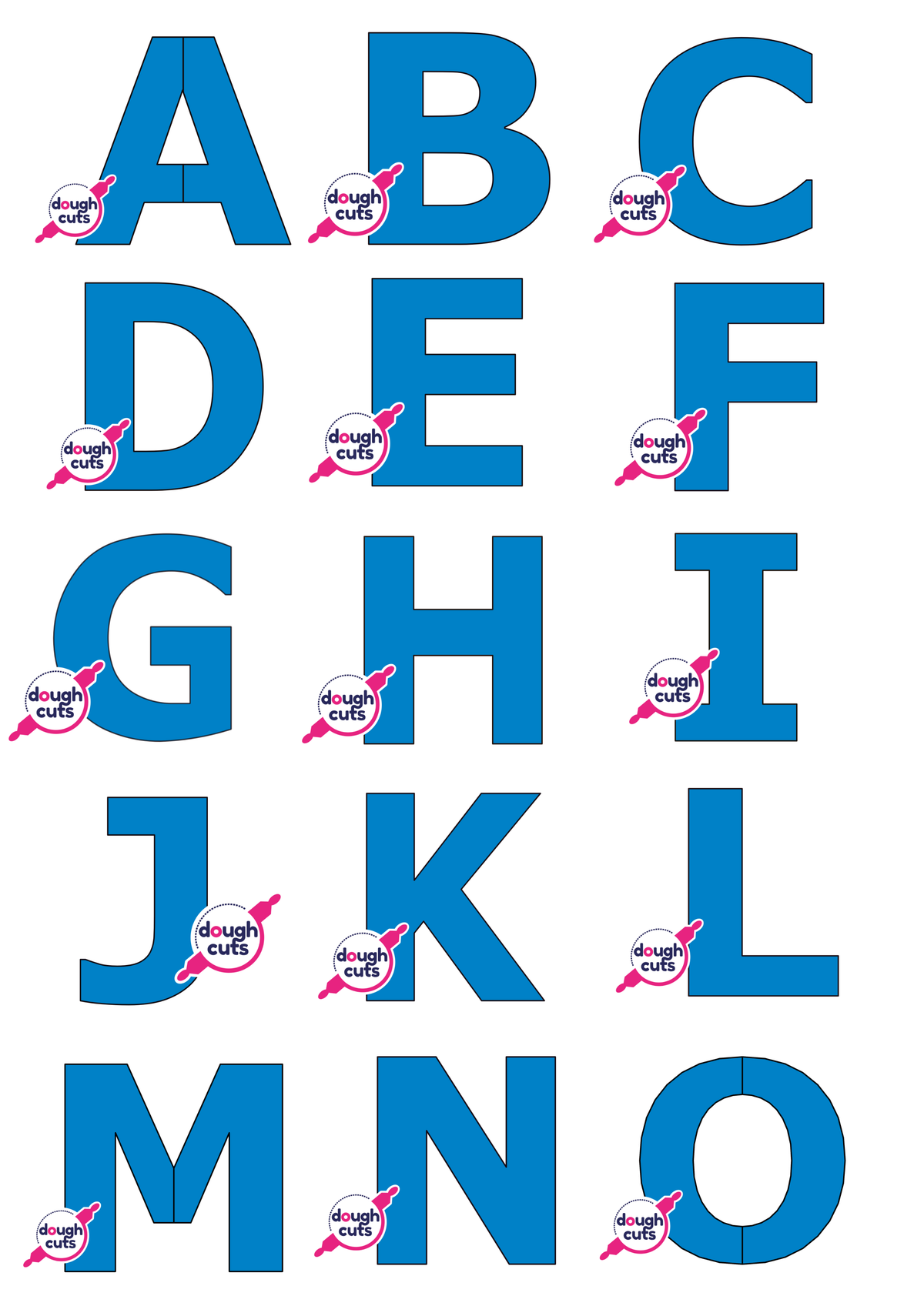 PRINT AT HOME - Set of 26 Alphabet Letter Cookie Cake Templates 11&quot; Tall