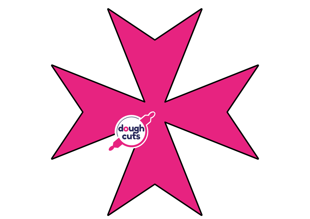 PRINT AT HOME - Maltese Cross Cookie Cake Template 11&quot; Tall