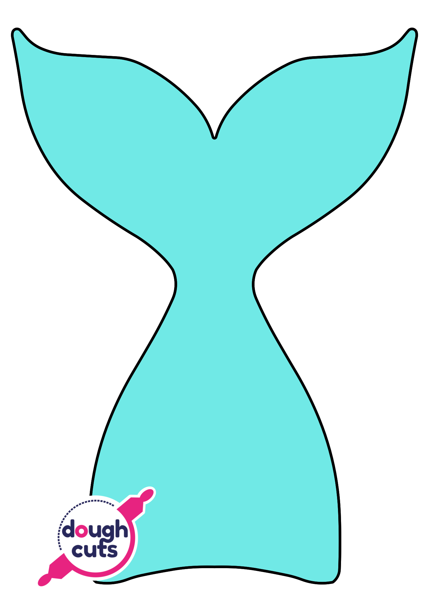 PRINT AT HOME - Mermaid Tail Cookie Cake Template 15 print-at-home-mermaid-tail-cookie-cake-template-15-tall-doughcuts
